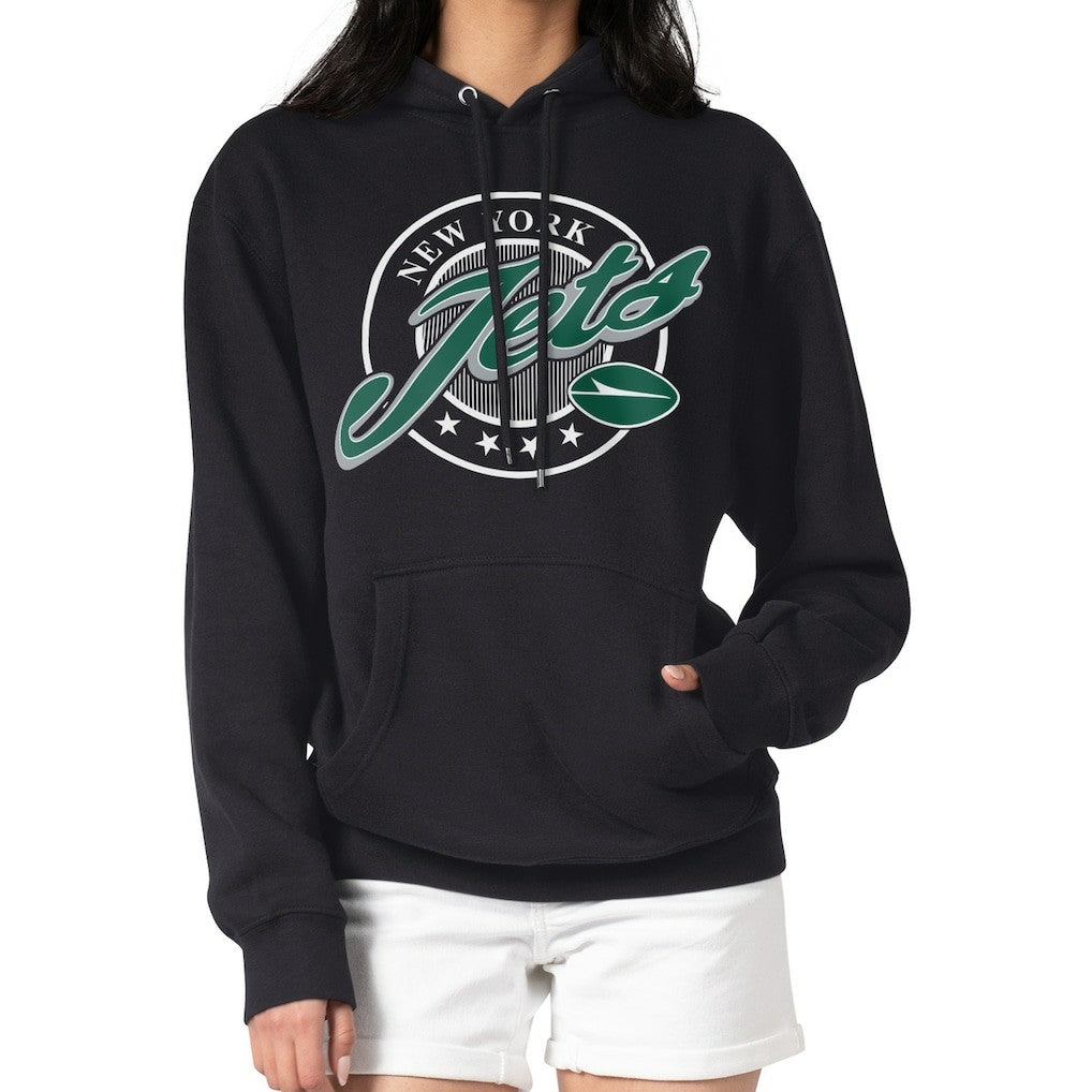 New York Jets  G-III 4Her by Carl Banks Women's Pinstripe Circle Fleece Pullover Hoodie