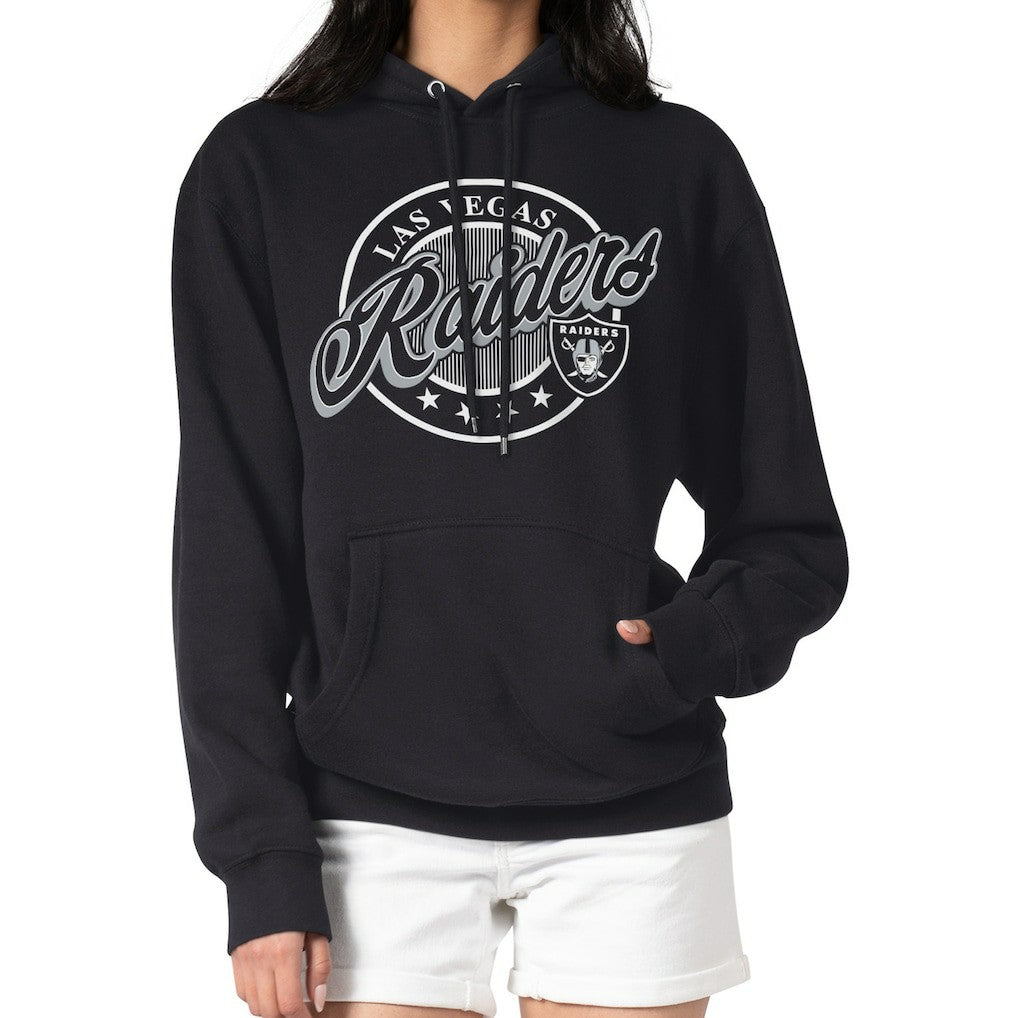 Las Vegas Raiders  G-III 4Her by Carl Banks Women's Pinstripe Circle Fleece Pullover Hoodie