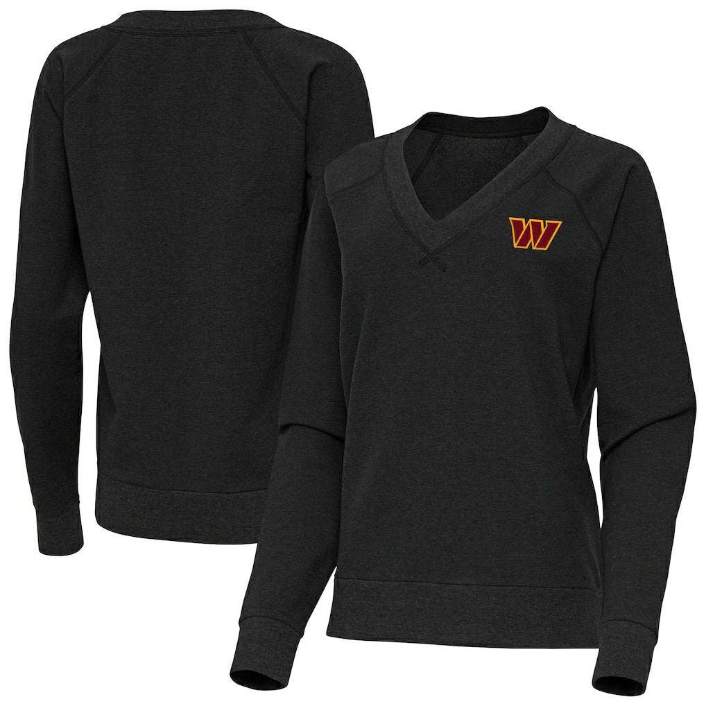 Washington Commanders  Antigua Women's Varsity Tri-Blend V-Neck Long Sleeve T-Shirt