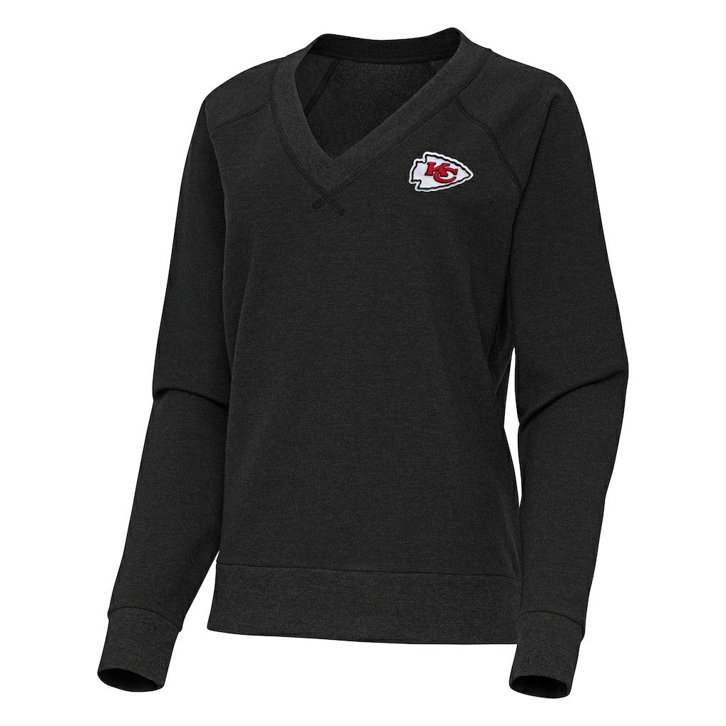 Kansas City Chiefs  Antigua Women's Varsity Tri-Blend V-Neck Long Sleeve T-Shirt