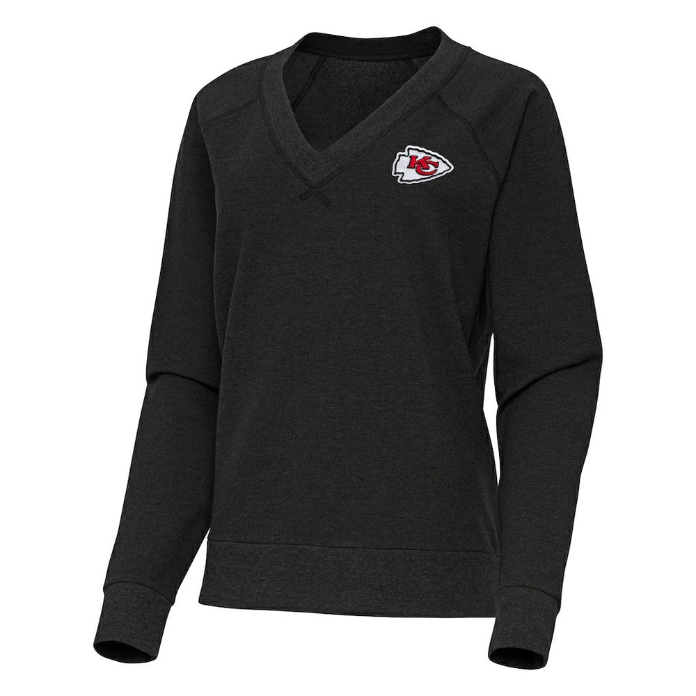 Kansas City Chiefs  Antigua Women's Varsity Tri-Blend V-Neck Long Sleeve T-Shirt