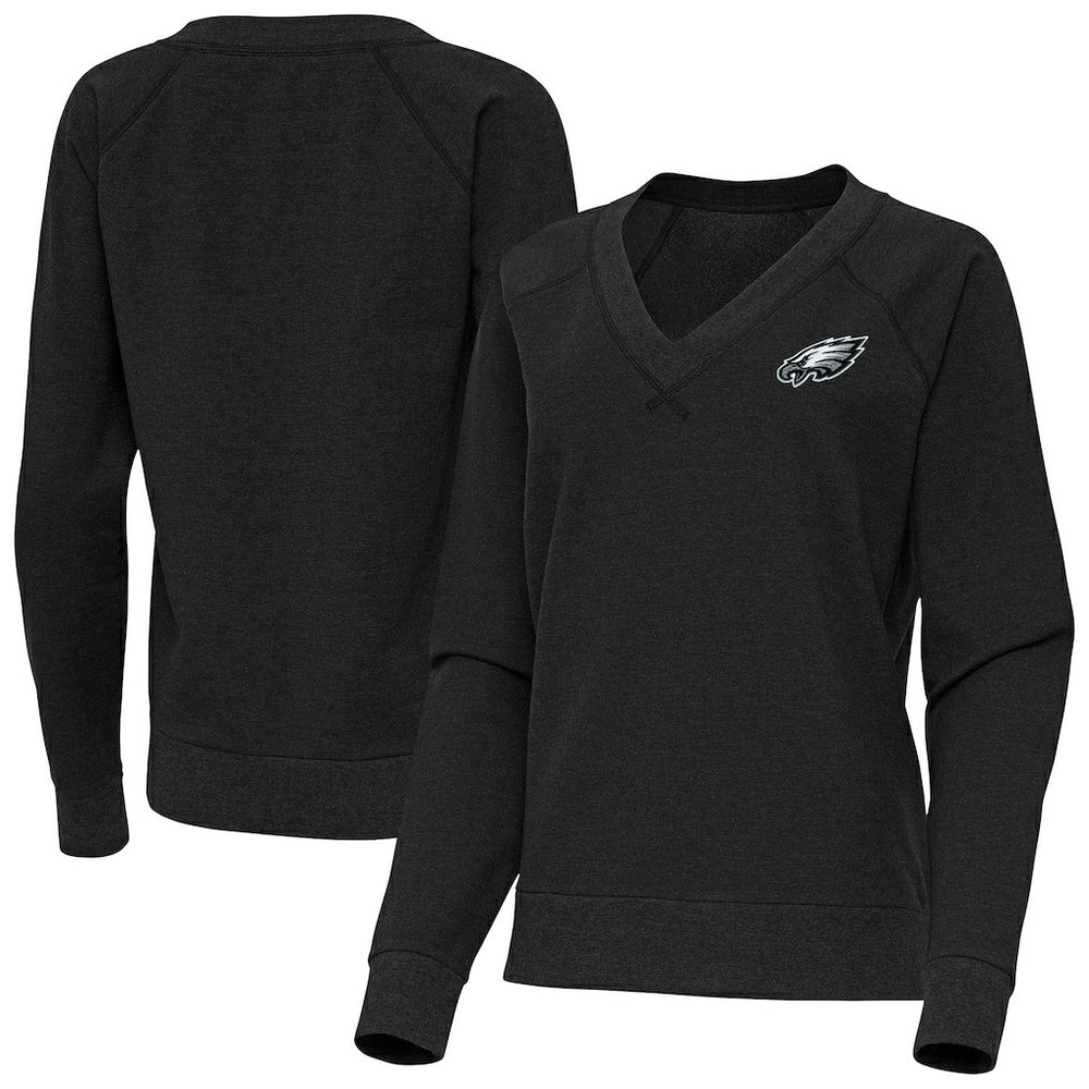 Philadelphia Eagles  Antigua Women's Varsity Tri-Blend V-Neck Long Sleeve T-Shirt
