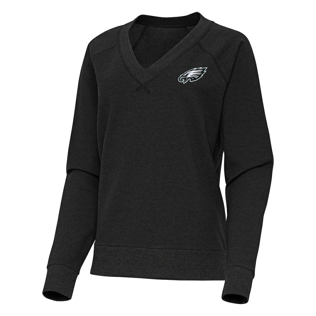 Philadelphia Eagles  Antigua Women's Varsity Tri-Blend V-Neck Long Sleeve T-Shirt