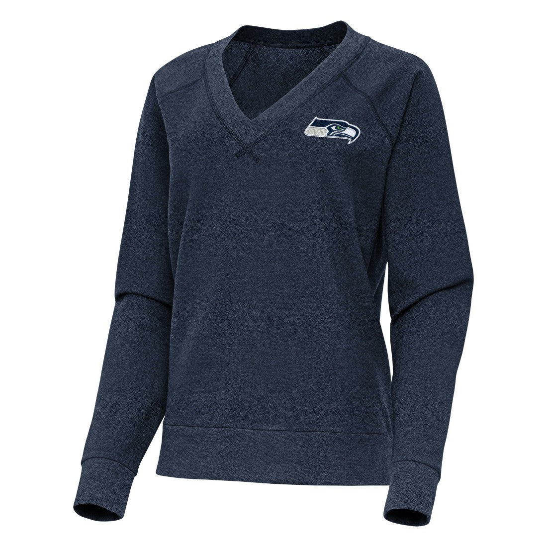 Seattle Seahawks  Antigua Women's Varsity Tri-Blend V-Neck Long Sleeve T-Shirt
