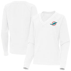 Miami Dolphins  Antigua Women's Varsity Tri-Blend V-Neck Long Sleeve T-Shirt