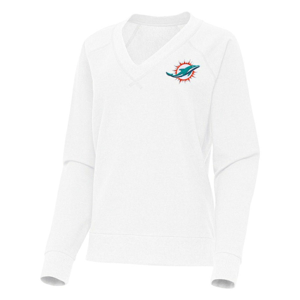 Miami Dolphins  Antigua Women's Varsity Tri-Blend V-Neck Long Sleeve T-Shirt