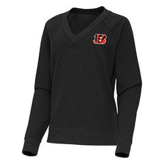 Cincinnati Bengals  Antigua Women's Varsity Tri-Blend V-Neck Long Sleeve T-Shirt