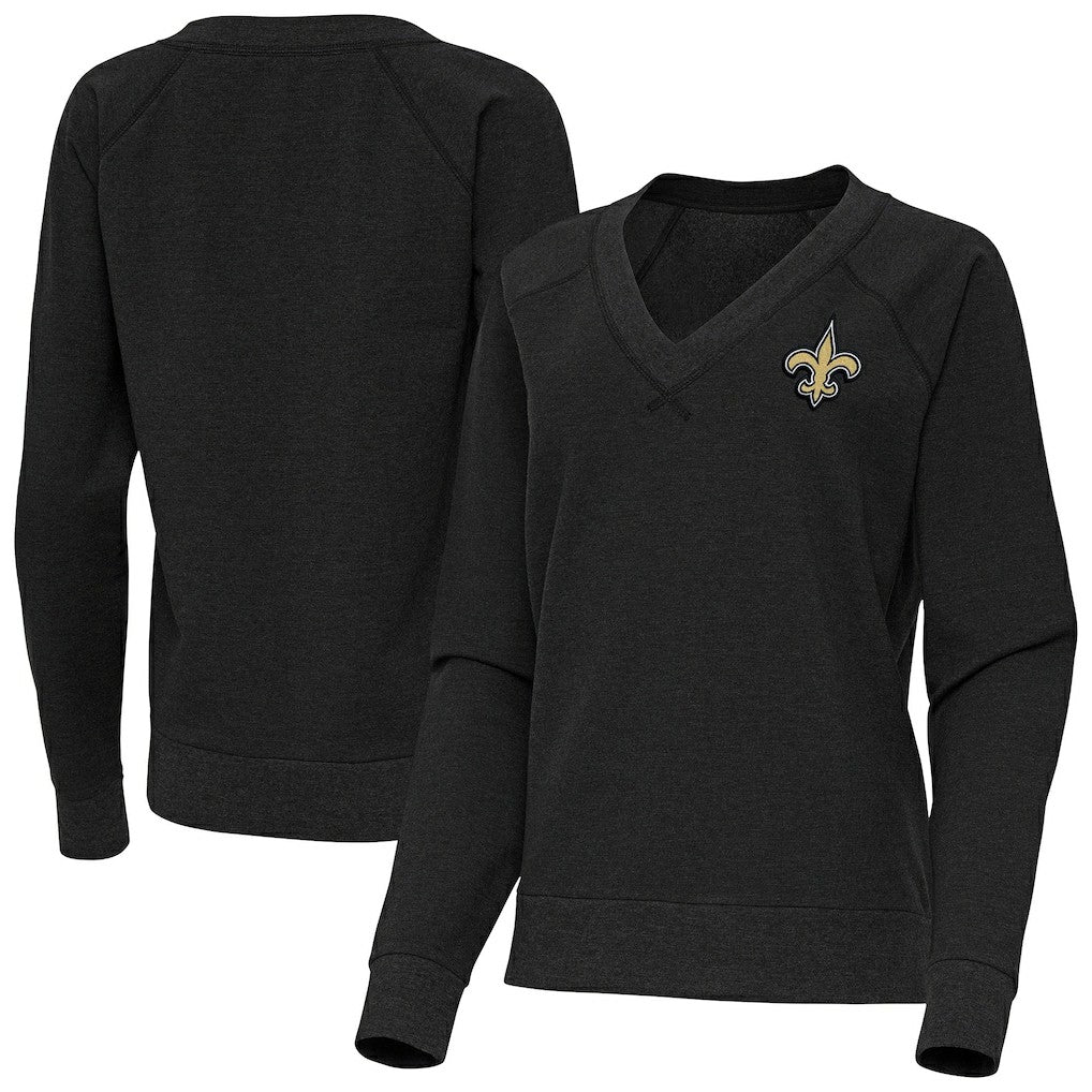 New Orleans Saints  Antigua Women's Varsity Tri-Blend V-Neck Long Sleeve T-Shirt