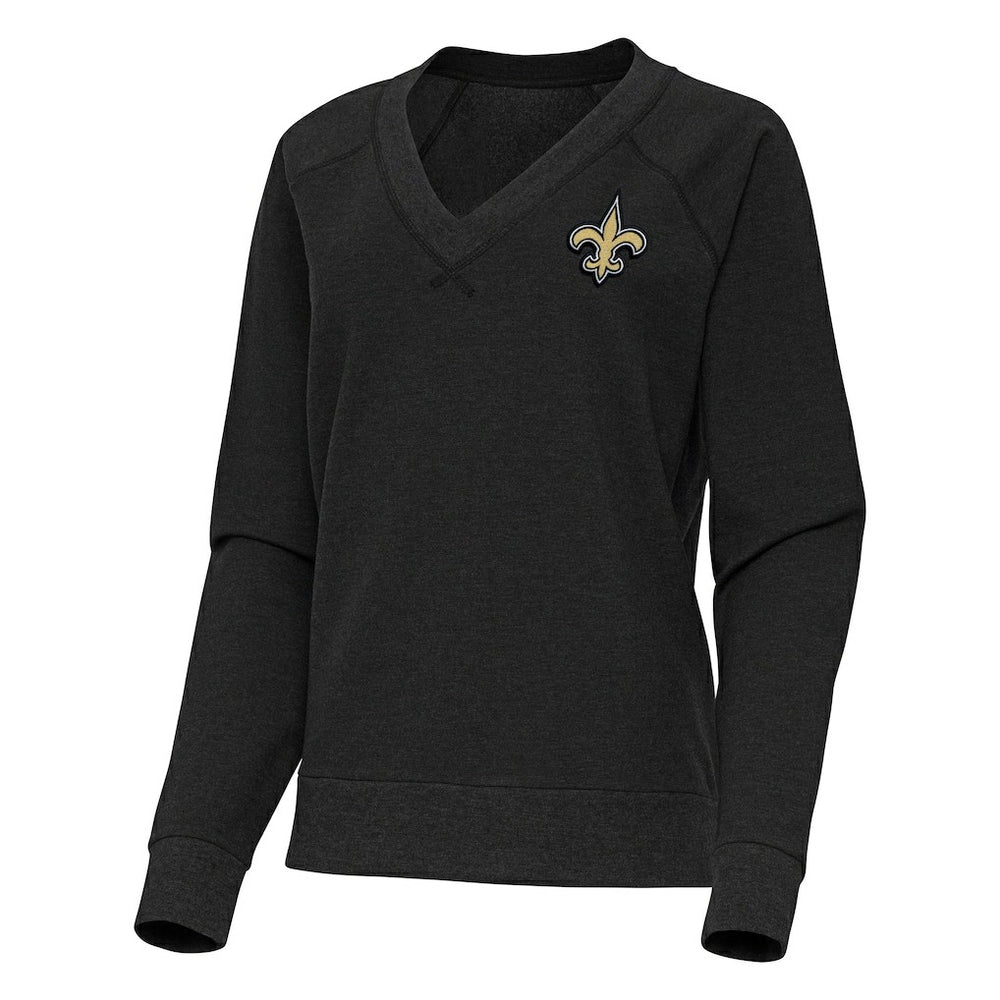 New Orleans Saints  Antigua Women's Varsity Tri-Blend V-Neck Long Sleeve T-Shirt