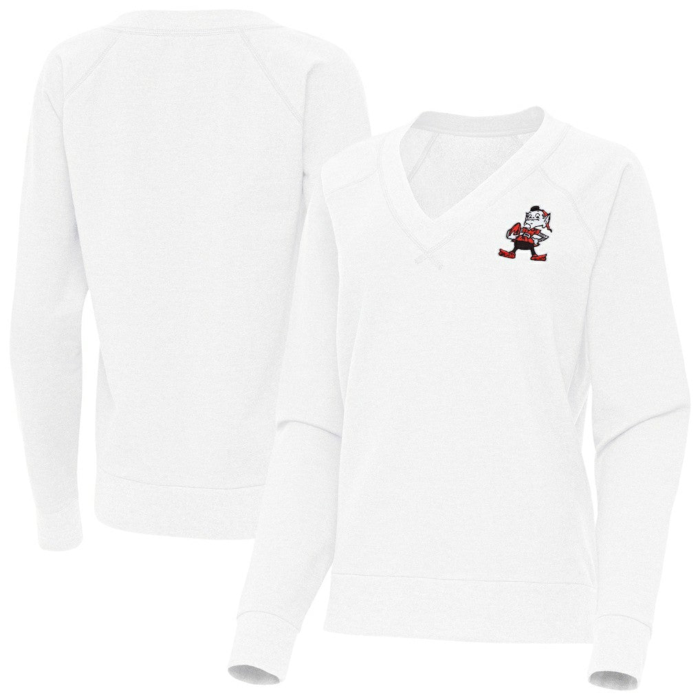 Cleveland Browns  Antigua Women's Varsity Tri-Blend V-Neck Long Sleeve T-Shirt
