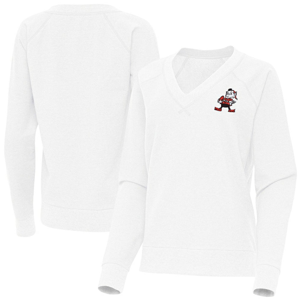 Cleveland Browns  Antigua Women's Varsity Tri-Blend V-Neck Long Sleeve T-Shirt