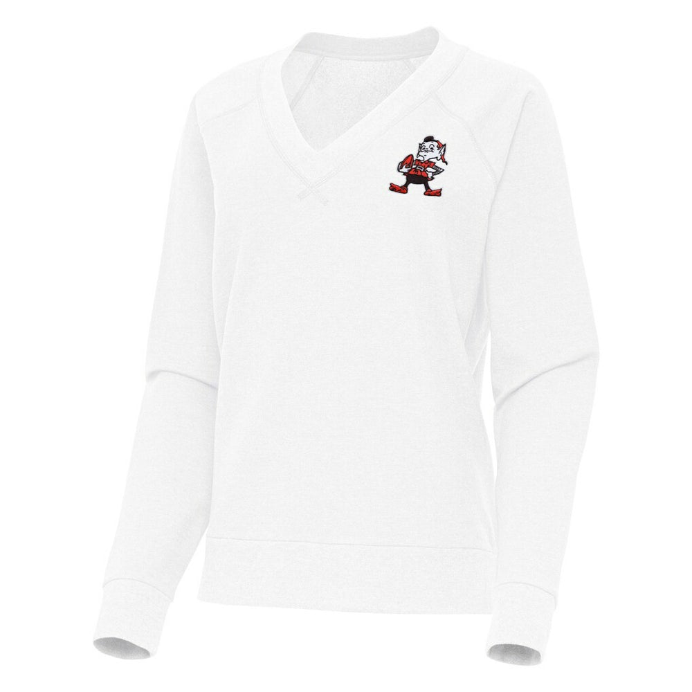 Cleveland Browns  Antigua Women's Varsity Tri-Blend V-Neck Long Sleeve T-Shirt
