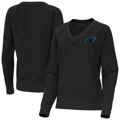 Carolina Panthers  Antigua Women's Varsity Tri-Blend V-Neck Long Sleeve T-Shirt