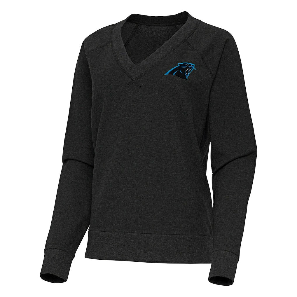 Carolina Panthers  Antigua Women's Varsity Tri-Blend V-Neck Long Sleeve T-Shirt