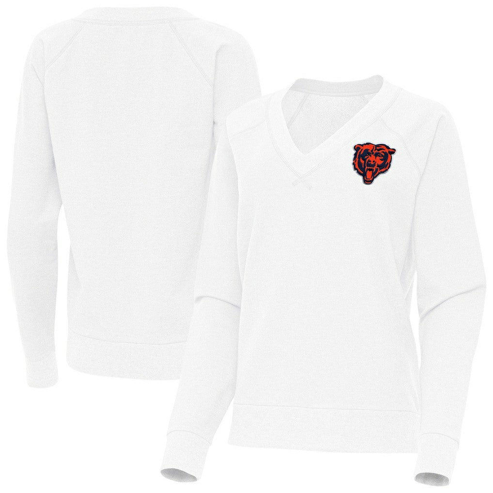 Chicago Bears  Antigua Women's Varsity Tri-Blend V-Neck Long Sleeve T-Shirt