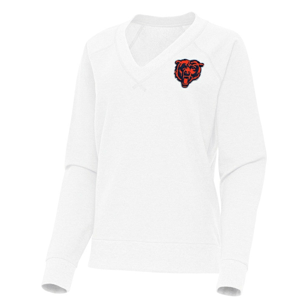 Chicago Bears  Antigua Women's Varsity Tri-Blend V-Neck Long Sleeve T-Shirt