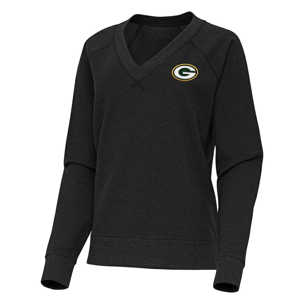 Green Bay Packers  Antigua Women's Varsity Tri-Blend V-Neck Long Sleeve T-Shirt