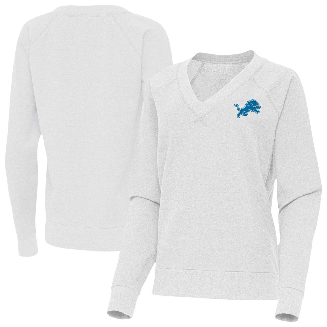 Detroit Lions  Antigua Women's Varsity Tri-Blend V-Neck Long Sleeve T-Shirt