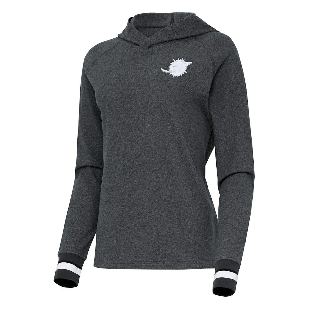 Miami Dolphins  Antigua Women's Trek Raglan Pullover Hoodie