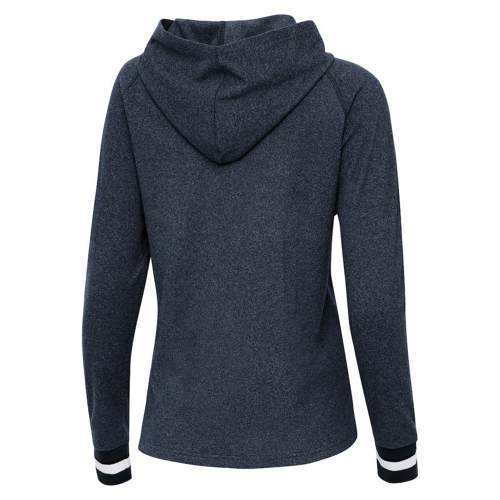 New England Patriots  Antigua Women's Trek Raglan Pullover Hoodie