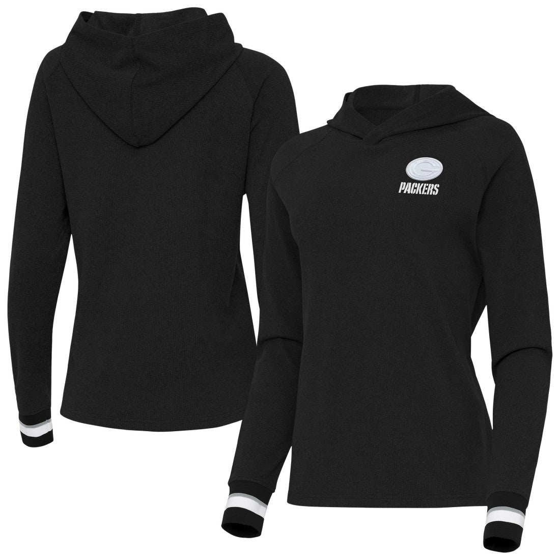 Green Bay Packers  Antigua Women's Trek Raglan Pullover Hoodie