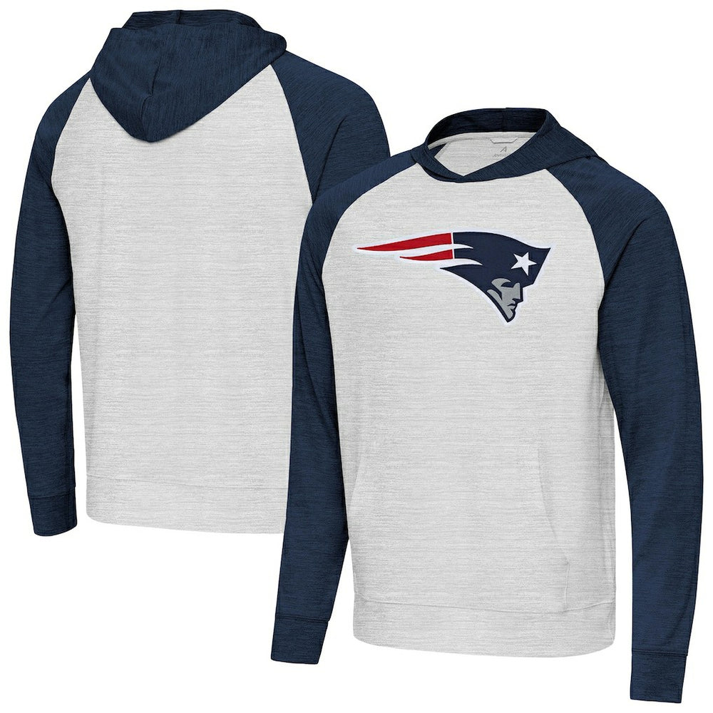 New England Patriots  Antigua Urgent Raglan Pullover Hoodie