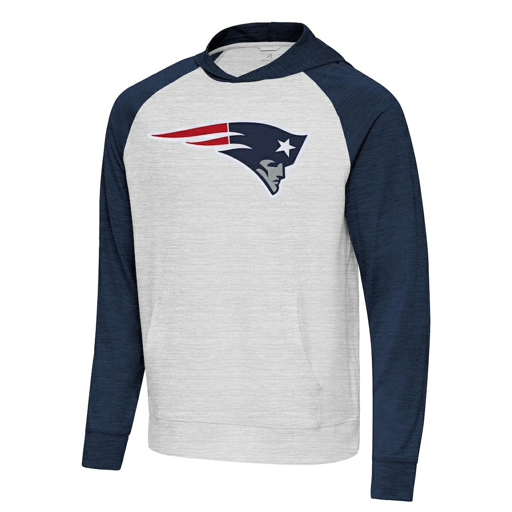 New England Patriots  Antigua Urgent Raglan Pullover Hoodie