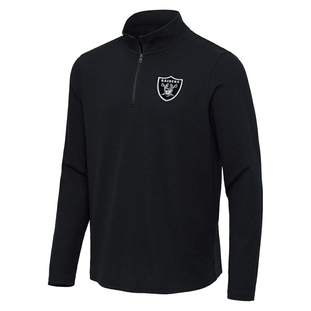 Las Vegas Raiders  Antigua Sync Tri-Blend Quarter-Zip Pullover