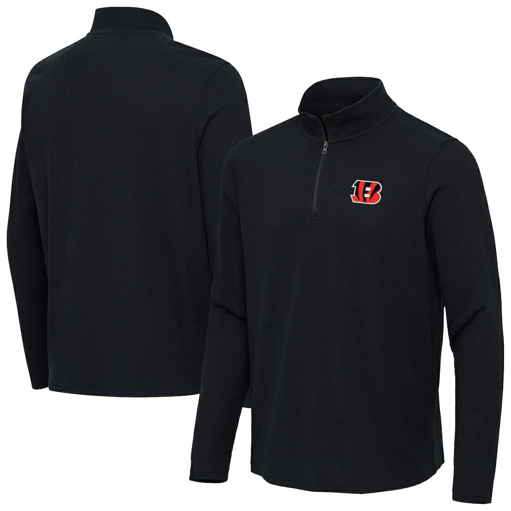 Cincinnati Bengals  Antigua Sync Tri-Blend Quarter-Zip Pullover