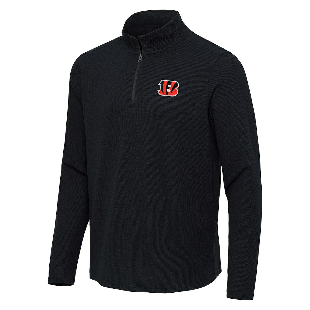 Cincinnati Bengals  Antigua Sync Tri-Blend Quarter-Zip Pullover