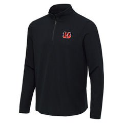 Cincinnati Bengals  Antigua Sync Tri-Blend Quarter-Zip Pullover