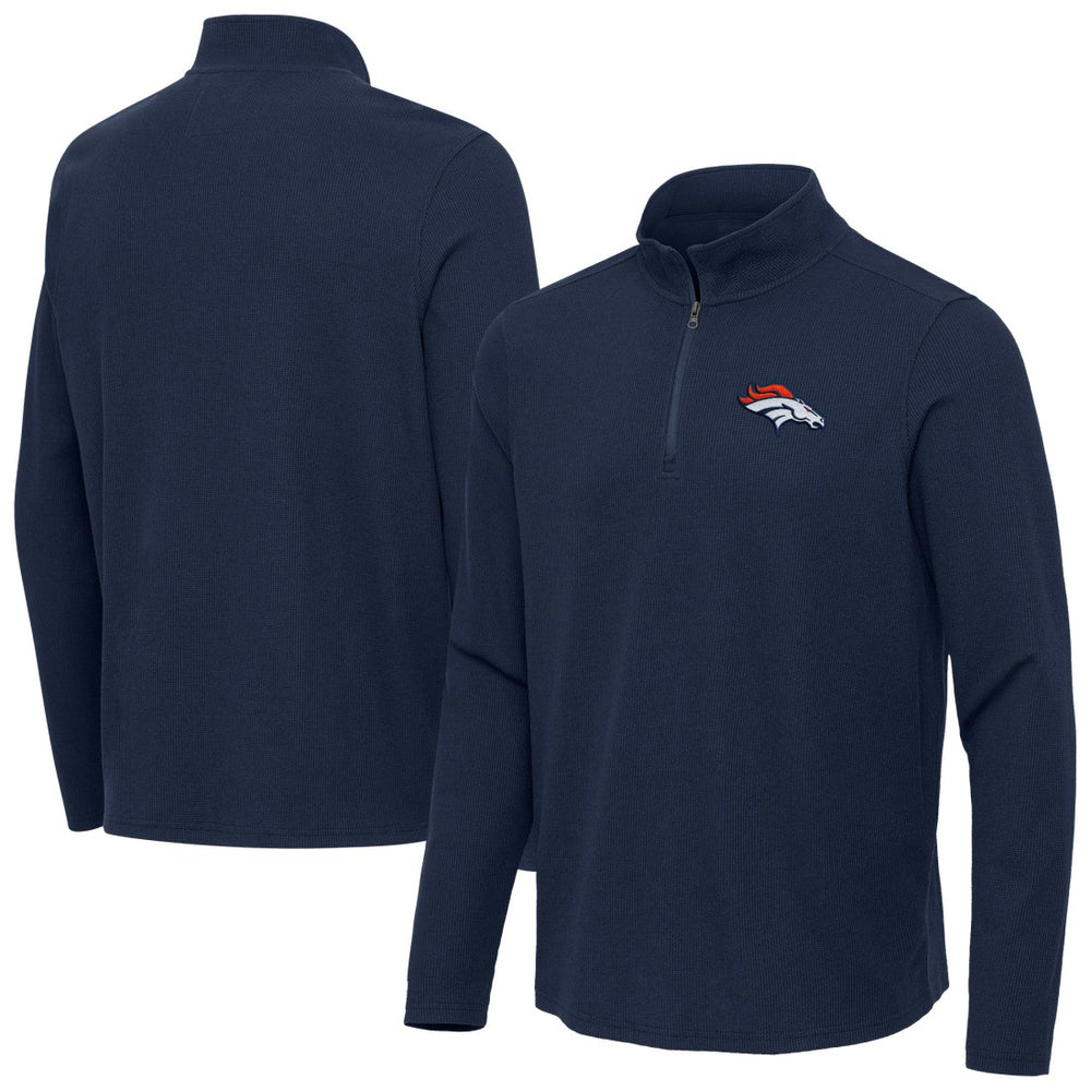 Denver Broncos  Antigua Sync Tri-Blend Quarter-Zip Pullover