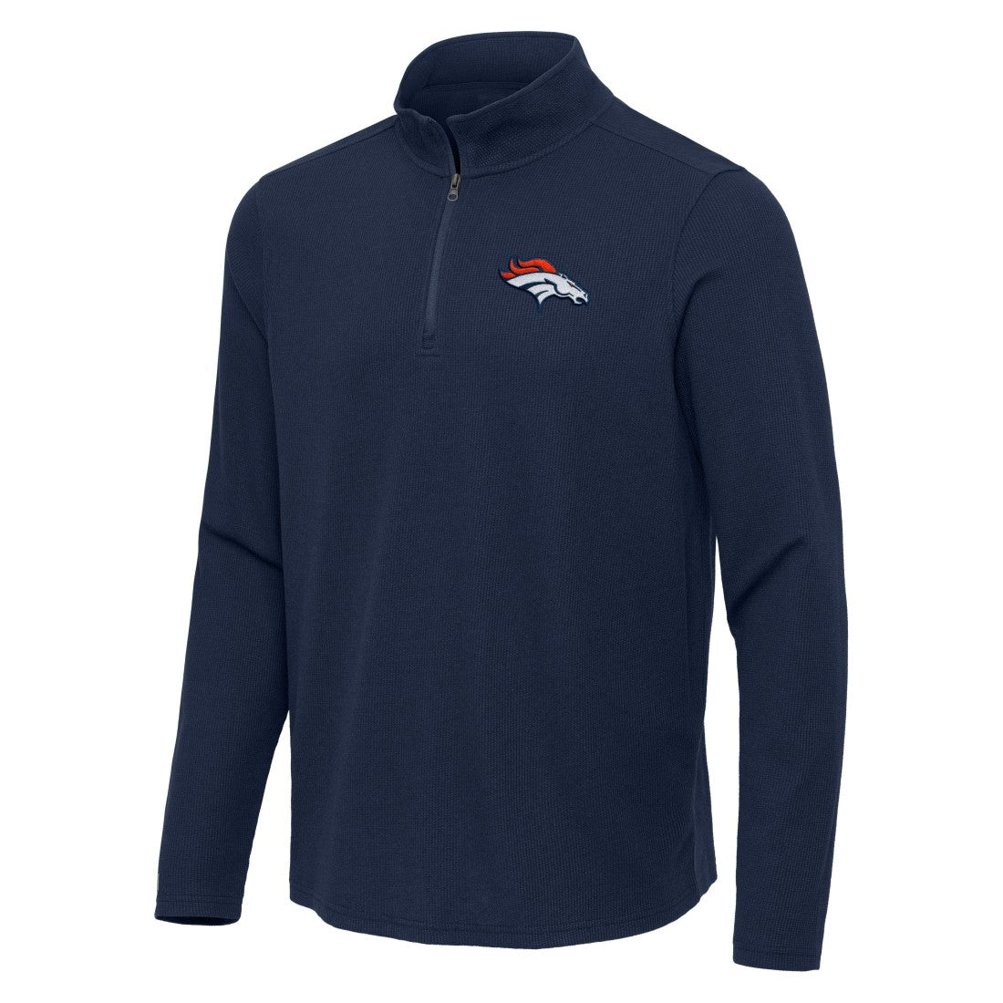 Denver Broncos  Antigua Sync Tri-Blend Quarter-Zip Pullover
