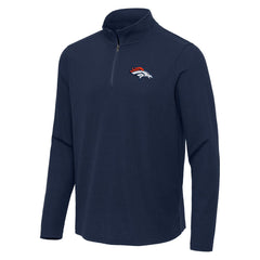 Denver Broncos  Antigua Sync Tri-Blend Quarter-Zip Pullover