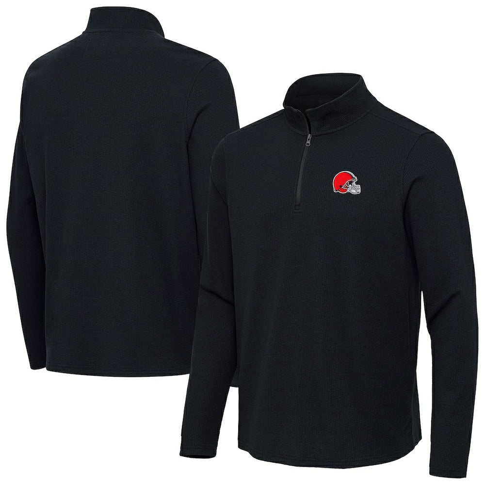 Cleveland Browns  Antigua Sync Tri-Blend Quarter-Zip Pullover