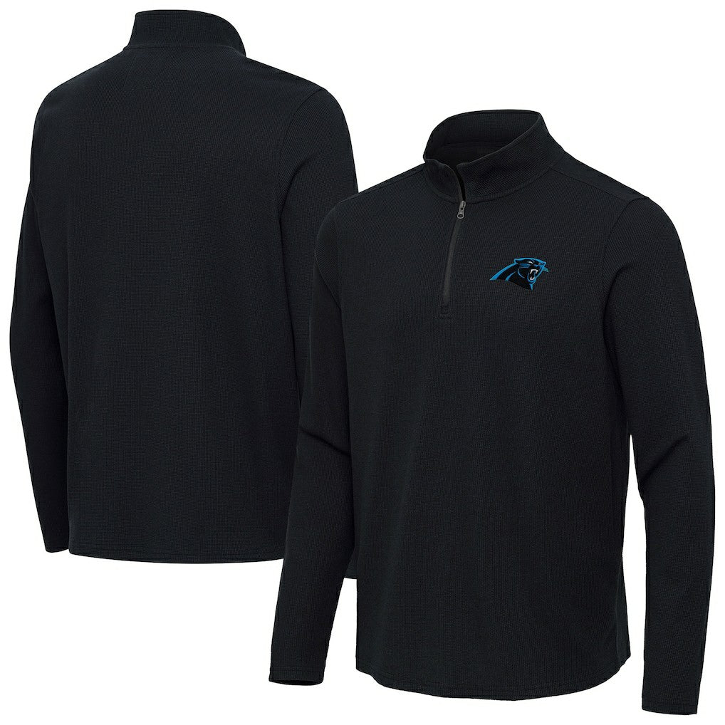 Carolina Panthers  Antigua Sync Tri-Blend Quarter-Zip Pullover
