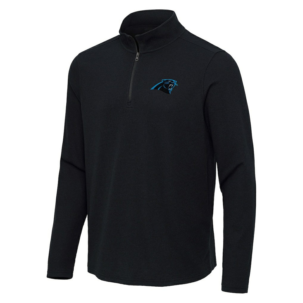 Carolina Panthers  Antigua Sync Tri-Blend Quarter-Zip Pullover
