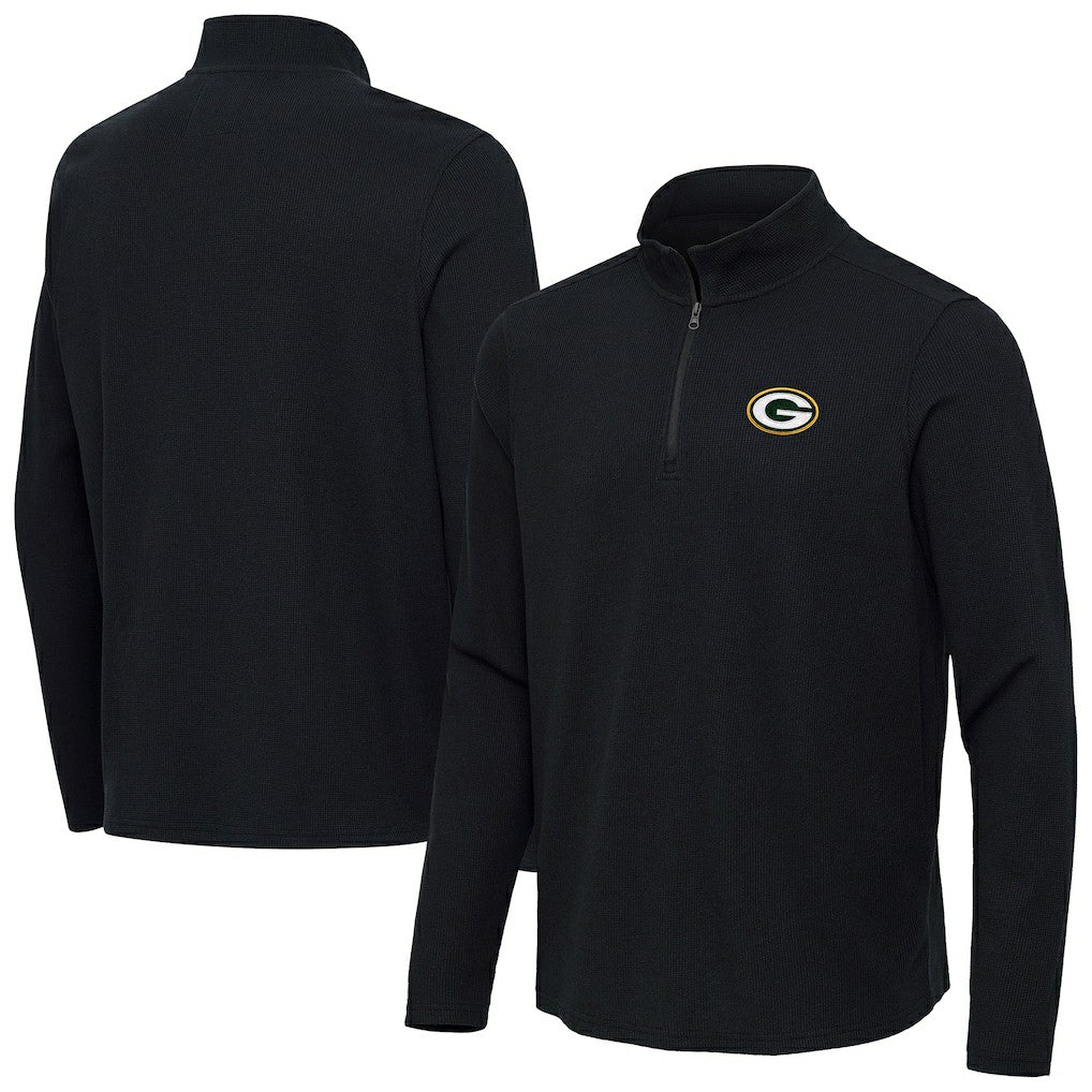 Green Bay Packers  Antigua Sync Tri-Blend Quarter-Zip Pullover