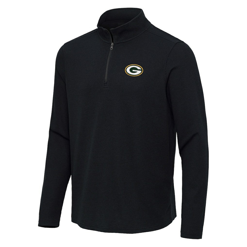 Green Bay Packers  Antigua Sync Tri-Blend Quarter-Zip Pullover
