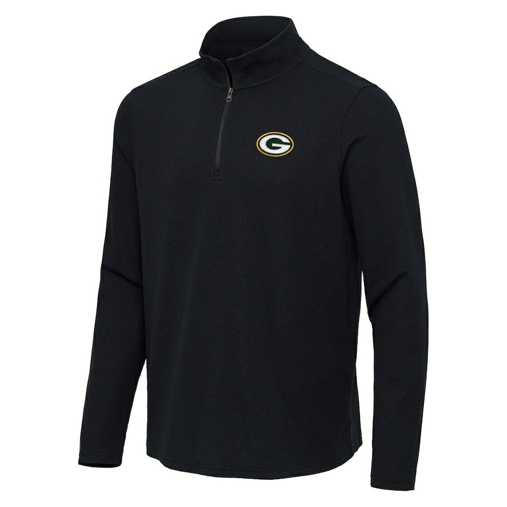 Green Bay Packers  Antigua Sync Tri-Blend Quarter-Zip Pullover