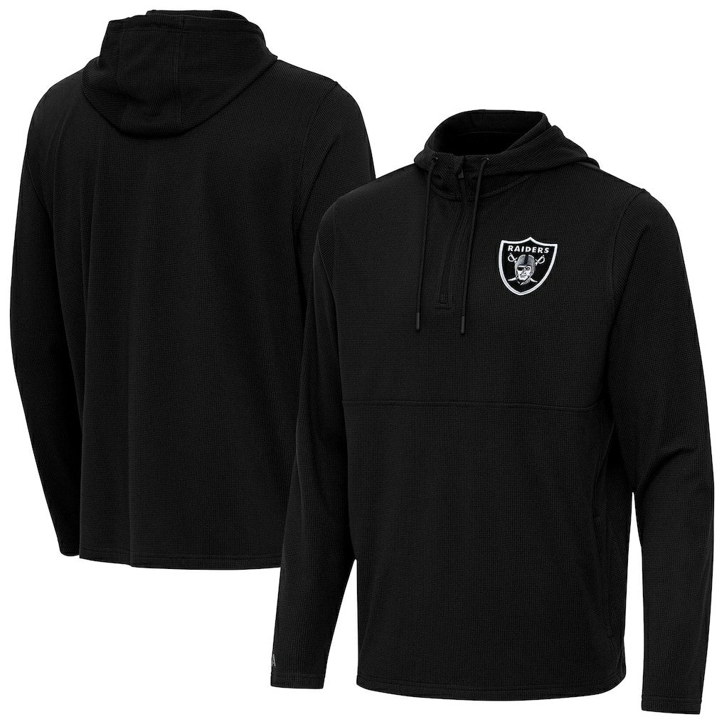 Las Vegas Raiders  Antigua Connected Quarter-Zip Pullover Hoodie