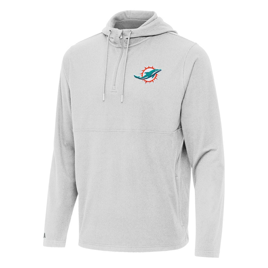 Miami Dolphins  Antigua Connected Quarter-Zip Pullover Hoodie