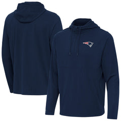 New England Patriots  Antigua Connected Quarter-Zip Pullover Hoodie