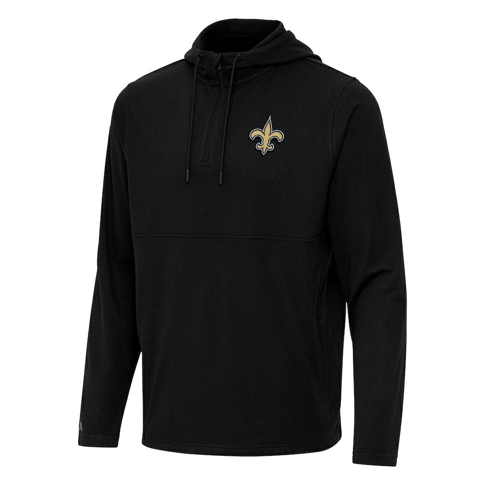 New Orleans Saints  Antigua Connected Quarter-Zip Pullover Hoodie