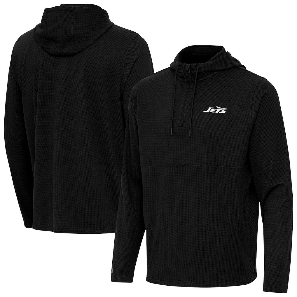 New York Jets  Antigua Connected Quarter-Zip Pullover Hoodie