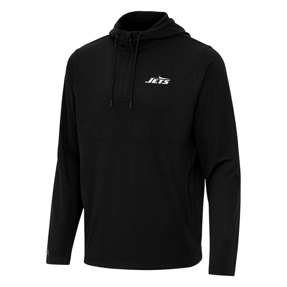 New York Jets  Antigua Connected Quarter-Zip Pullover Hoodie