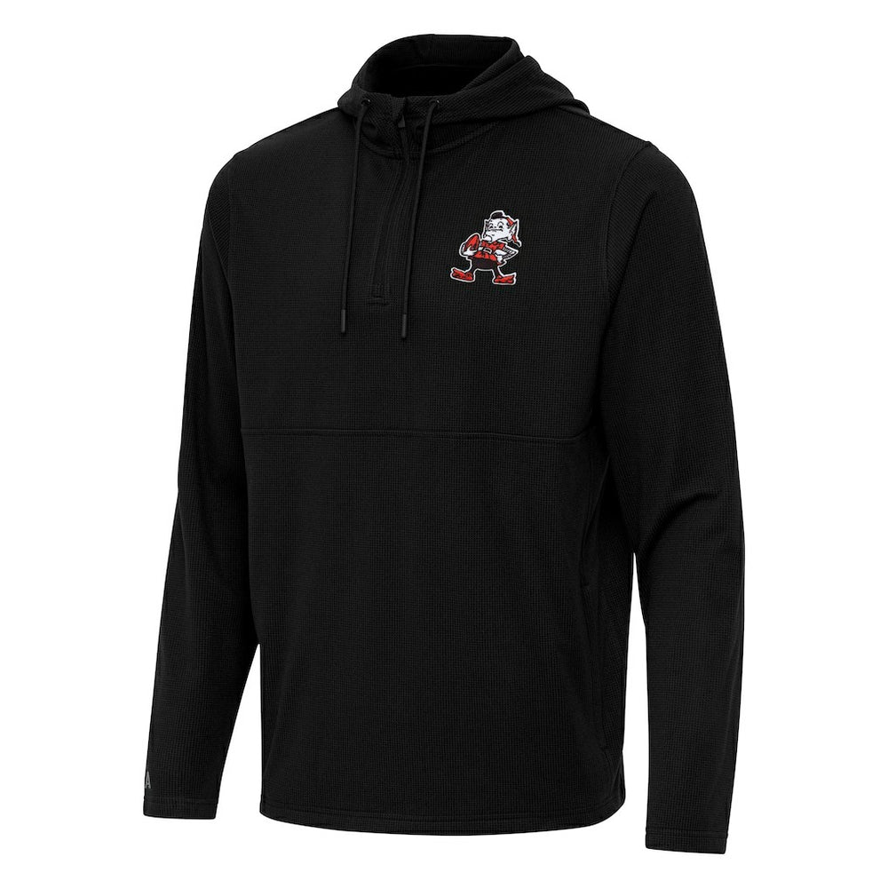 Cleveland Browns  Antigua Throwback Connected Quarter-Zip Pullover Hoodie