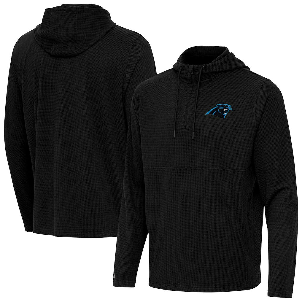 Carolina Panthers  Antigua Connected Quarter-Zip Pullover Hoodie