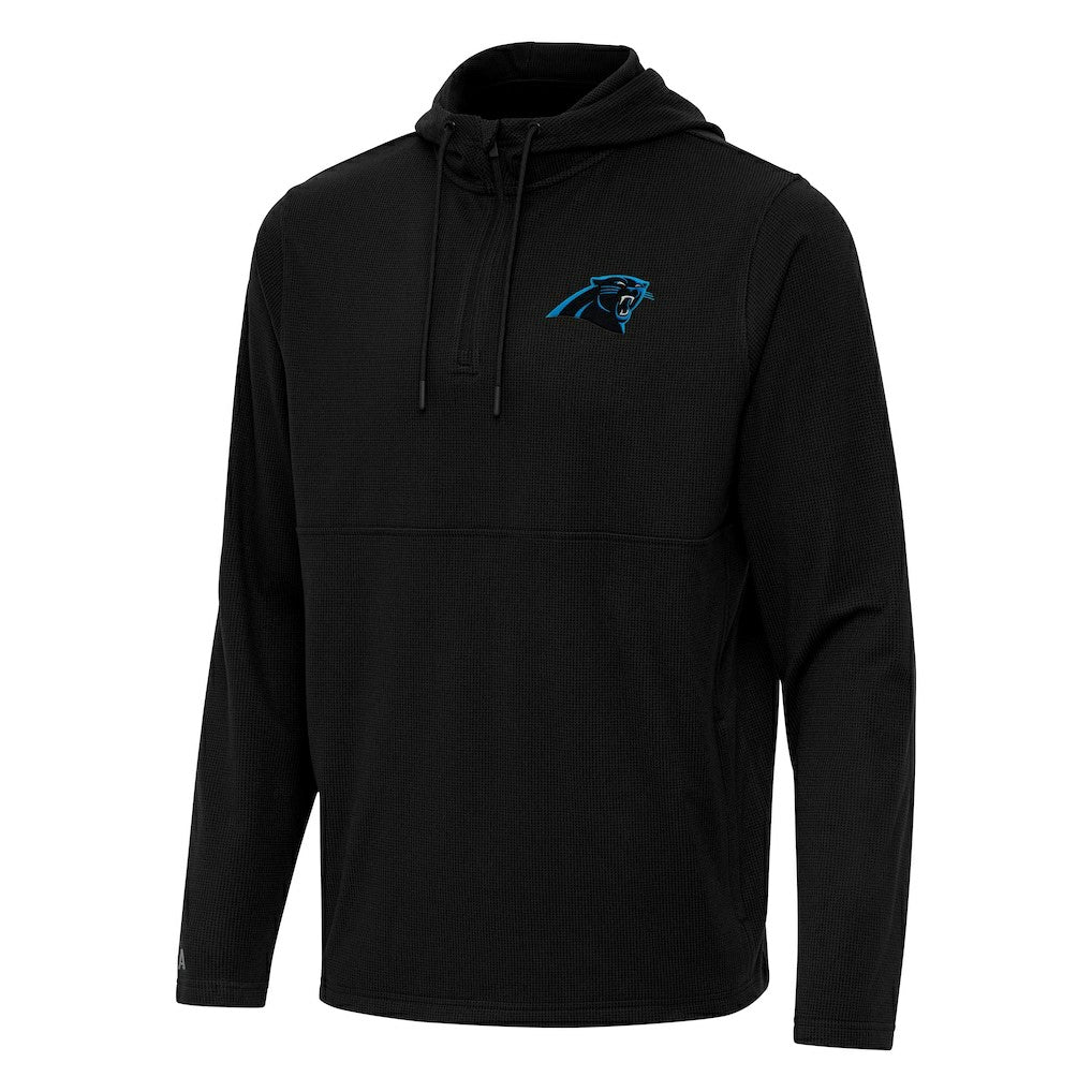 Carolina Panthers  Antigua Connected Quarter-Zip Pullover Hoodie