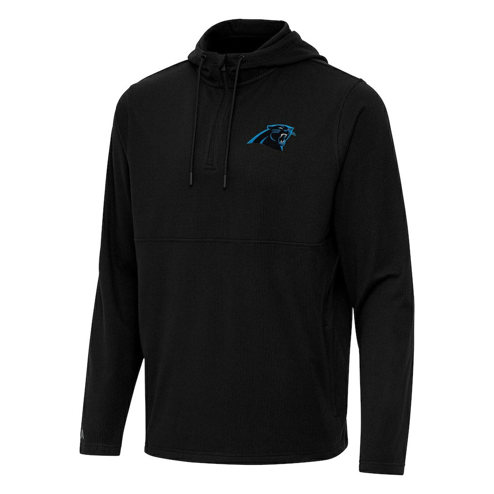 Carolina Panthers  Antigua Connected Quarter-Zip Pullover Hoodie